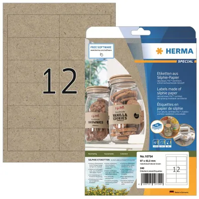 Obrázek produktu pro Herma HERMA 10754 samolepicí etiketa Obdélník Permanentní hnědá 240 ks