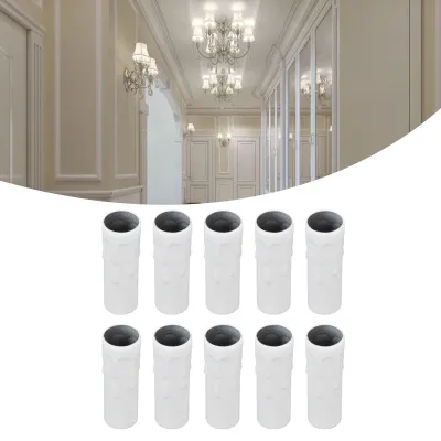 Eisen-Kerzenhülsen tropfenförmig 10er-Pack 80x25 mm E14 weiß