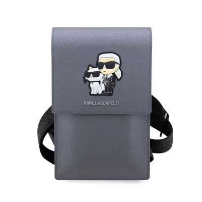 Produktbild von Karl Lagerfeld, Tasche Saffiano Karl und Choupette NFT, Grau