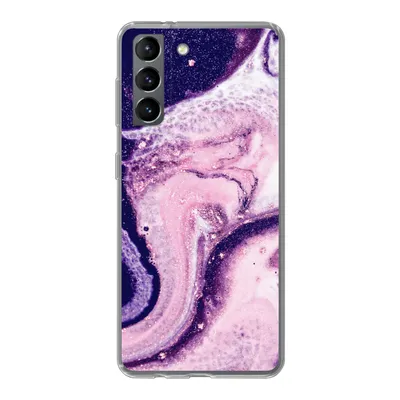 Produktbild von MuchoWow® Handyhülle Schutzhülle Hülle für Samsung Galaxy S21 Marmor - Glitzer - Chic Silikon Softcase Handy Hülle - Softcase