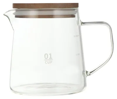 Produktbild von Glaskanne mit Deckel - Hitzebeständige Kaffeekaraffe für Tee Kaffee und Saft - 1 Stück