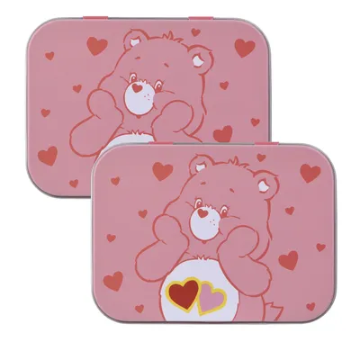 Produktbild von 2x Home-Flair Glücksbärchis Rosa Kinder Pflaster-Box mit 24 bunten Motiv-Pflastern in Metalldose – Hautfreundlich & Wasserabweisend