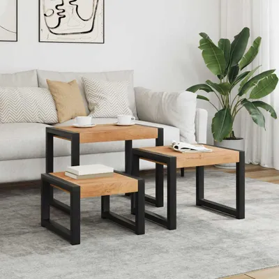 Produktbild von vidaXL Satztische 3 Stk. Massivholz