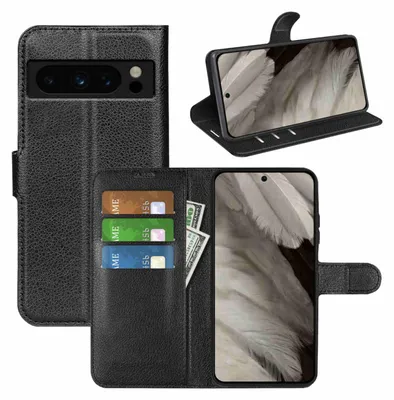 Image de Étui pour Google Pixel 8 Pro, noir, en simili cuir, neuf