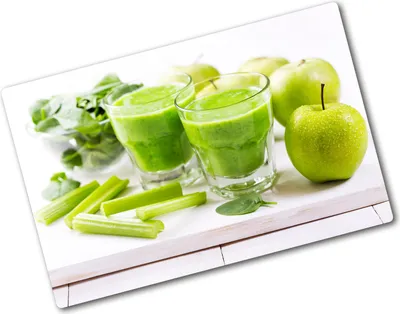 Produktbild von Tulup Glas Herdabdeckplatte - 80x52 cm - Glaskeramikkochfeld-Abdeckung Spritzschutz Glasabdeckplatte - Einteilig - Essen & Getränke - Grünes Cocktail - Grün