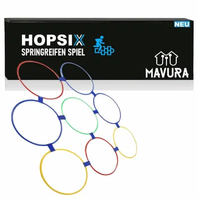 Produktbild von HOPSIX Springreifen Hüpfreifen Bewegungsspiel Koordinationstraining Spielzeug Bunt für Kinder und Erwachsene