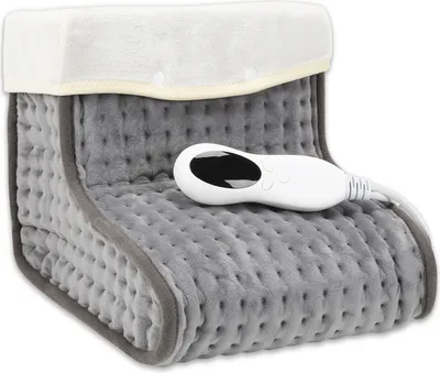 Image de Chauffe-pieds Jopassy gris foncé avec 10 niveaux de température & minuterie Chauffe-pieds électrique Protection contre la surchauffe & arrêt automatique