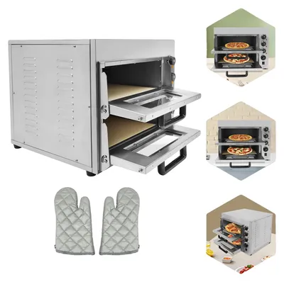 Zdjęcie produktu dla Piekarnik do pizzy, 3000W, zakres temperatur 50-350°C, pojemność 20 litrów, 2 poziomy, napięcie 220 V