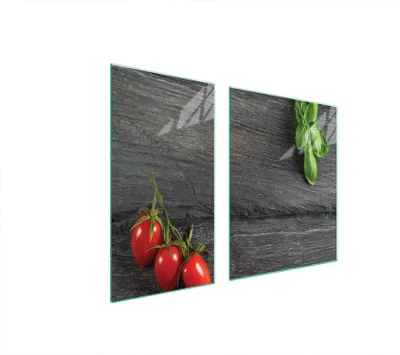 Immagine prodotto di Piastre copriforno 2 pezzi 90x52 Vetroceramica copriforno vetro tagliere pomodoro legno