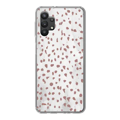 Produktbild von MuchoWow® Handyhülle Schutzhülle Hülle für Samsung Galaxy A32 5G Polka dots - Braun - Weiß Silikon Softcase Handy Hülle - Softcase