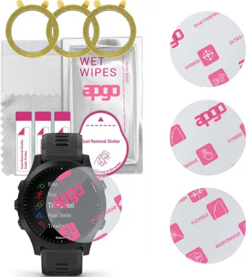 Produktbild von apgo 3 Stück Schutzglas, klar, kompatibel mit Garmin Forerunner 945 Smartwatch, Hybrid 8H, Ersatz für Hartglas, Displayschutzglas, Bildschirmschutz, Displayschutz, kratzfest