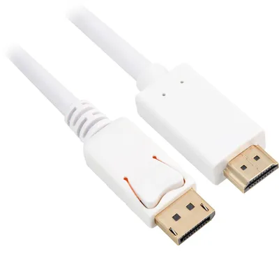 Produktbild von Adapterkabel Displayport 1.2 > HDMI 4K (weiß, 3 Meter)