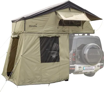 Produktbild von Skandika Dachzelt Freeland 240 x 160 Plus | Autodachzelt für 2-3 Personen, Autozelt mit Vorzelt, Softcover, wasserfest 2500 mm, Eingang und Fenster
