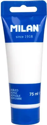 Obrázek produktu pro Akrylová barva v tubě 75 ml arktická bílá MILAN