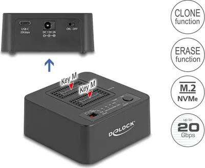 Image de Station d'accueil M.2 pour 2 SSD NVMe à 20 Gbps