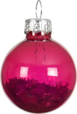 Produktbild von Weihnachtskugeln Glas 3cm mit Sternfüllung 9 Stk Festlich Rosa