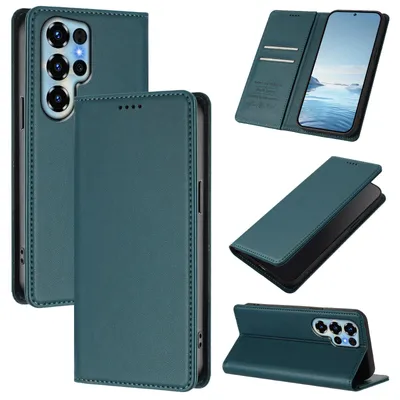 Produktbild von Handyhülle für Oukitel C68, Kunstleder Klapphülle Stoßfeste Magnetische Hülle mit Ständer Grün