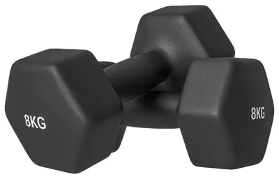 Immagine prodotto di Set 2 Manubri Palestra 8 kg Pesi esagonali per Allenamento Nero