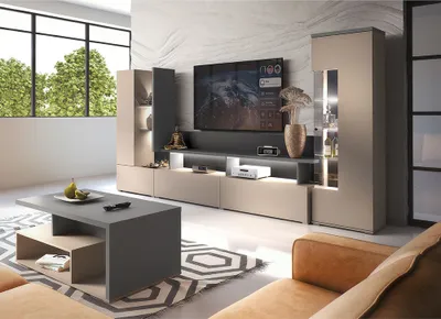 Produktbild von Wohnzimmer Set 3-teilig in beige mit anthrazit, SELCE-83