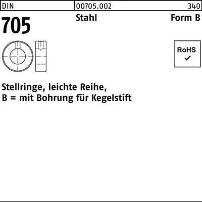 Produktbild von Reyher  Stellringe DIN 705 Stahl B 16 (10 Stück)