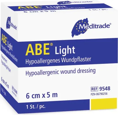 Produktbild von ABE light - Wundschnellverband - Hypoallergener und elastischer Wundschnellverband, 4 cm x 5 m - 1 Stück