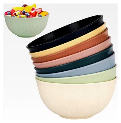 Produktbild von 8 Stück Kunststoffschalen, 760 ml Wiederverwendbare Müslischalen, Unzerbrechliche Salatschalen für Popcorn, Suppe, Müsli, Ramen, Salat, Abendessen