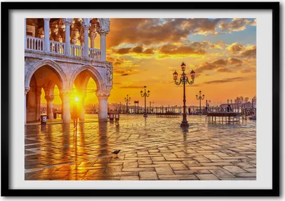 Produktbild von Bild - Bilder - Bilderrahmen - 70 cm x 50 cm - MDF-Rahmen, Wandkunst Venedig, Italien