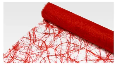 Produktbild von 25 m x 30 cm Sizoweb® Vlies Original Tischband Tischläufer feuerrot leuchtrot hellrot rot für Hochzeit und Weihnachten