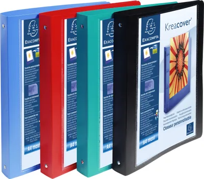 Image de Exacompta 20x Classeur 4 anneaux 30mm PP 7/10e A4 maxi Couleurs assorties 51229E