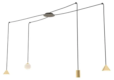 Obrázok produktu pre Závesné svietidlo Fuji zo zlatej a čiernej ocele