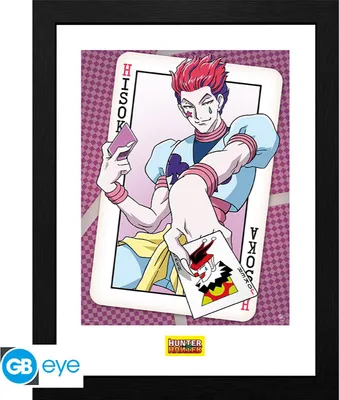 Productafbeelding van Hunter X Hunter kunstafdruk met lijst: Hisoka (30 x 40 cm)