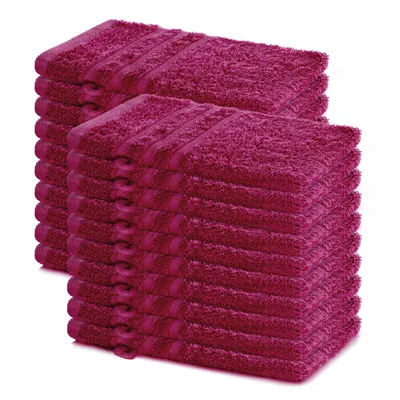 Produktbild von Lavea® 20er Set Waschhandschuh 15x21 cm – Waschhandschuhe 100% Baumwolle, waschbar – Frottierserie Elena –  Bordeaux