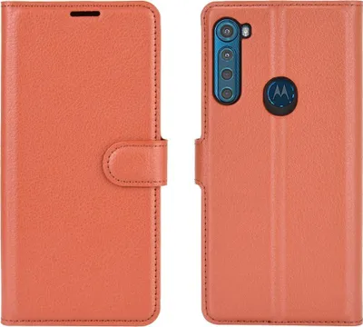 Produktbild von Mobigear Classic  Motorola One Fusion Plus Hülle Klapphülle Geldbörse - Cognac