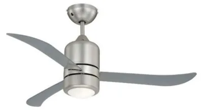 Immagine prodotto di Ventilatore da soffitto Loft Nichel / Trasparente 112 cm con luce e telecomando