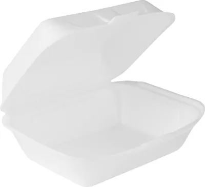 Produktbild von 500 Doppelburgerboxen / Hamburgerboxen / Lunchboxen IP9 XPS 155x185x75 mm weiß