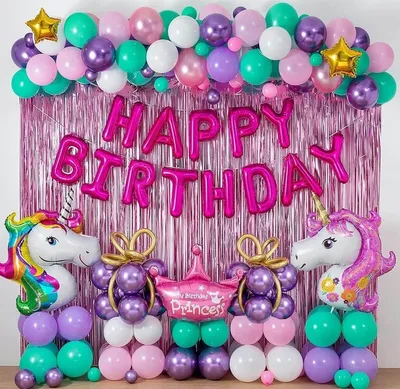 Produktbild von Deluxe Einhorn Party Set 88 Teile Kindergeburtstag Kinder Geburtstag Girlande Ballonbogen Bogen rosa Ballongeschenk