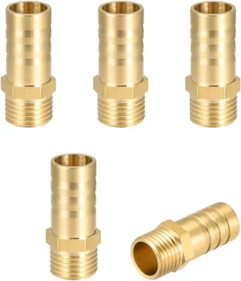 Obrázek produktu pro Mosazný adaptér na hadicové spojky s háčky, háčky 12 mm x vnější závit 1/4" G, 5 kusů
