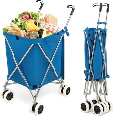 Produktbild von Famanu Einkaufstrolley große Kapazität mit Rädern - faltbar