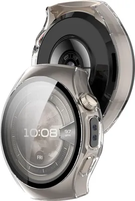Produktbild von Schutzhülle mit Glas für Huawei Watch 5 42 mm, Bizon Case Watch Adamo, Transparent