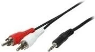 Image de Câble de connexion audio stéréo, 3,5mm jack mâle vers 2x RCA (RCA) mâle, 1.5m, LogiLink®, [CA1042]