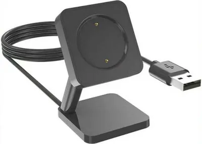 Produktbild von SYSTEM-S USB 2.0 Kabel 100 cm Ladestation für Amazfit GTR 4 3 GTS 4 3 Smartwatch Schwarz