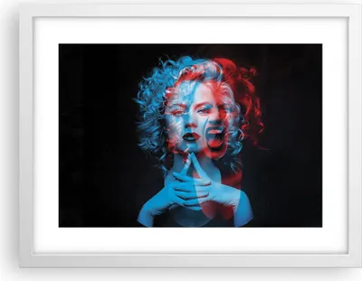 Produktbild von Gerahmtes Poster - Weißer Rahmen - Schwarz Frau Emotionen - 40x30 cm - Wand Bild - Wanddeko - Wandbilder - Kunstposter - Wandposter - Bilderrahmen - Bilder - Kunstdruck - P2WAA40x30-4472