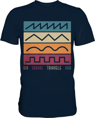 Produktbild von Modularer Synthesizer Synth Vintage Analog Wellen T-Shirt – Navy / 5XL