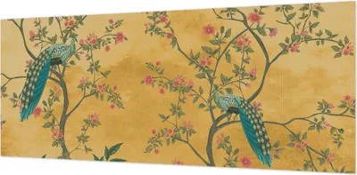 Zdjęcie produktu dla Tapeta ścienna – tapeta dekoracyjna do salonu – folia tapetowa do dekoracji ścian – 208 x 146 cm – drzewa pawi