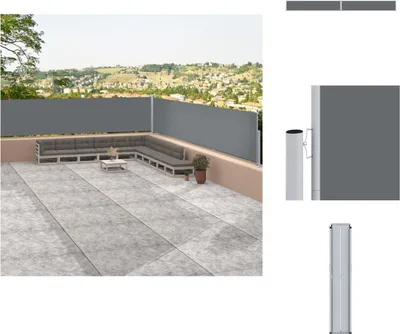 Image de vidaXL Marquise latérale extensible Anthracite 117x1200 cm - Parasols & Protection solaire