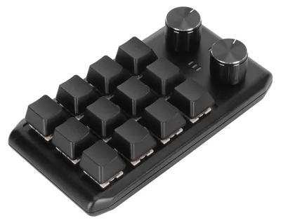 Obrázek produktu pro Uživatelsky definovaná mini klávesnice, 12 mechanických kláves, 2 tlačítka, programovatelný červený spínač, programovací makro pro PC hry, multimédia, bezdrátová