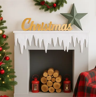 Produktbild von com-four® 5 Meter Eiszapfen-Girlande als Weihnachtsdeko - Fensterbilder Weihnachten - Eiszapfen Winterdeko für Fenster, Türen, Spiegel - Deko-Schneegirlande