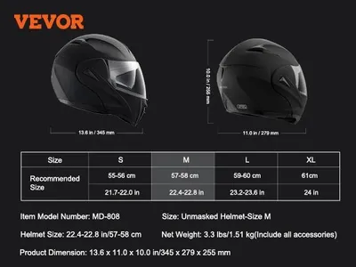 Obrázok produktu pre Motocyklová prilba, odmaskovaný dizajn, ľahká, pohodlná, M