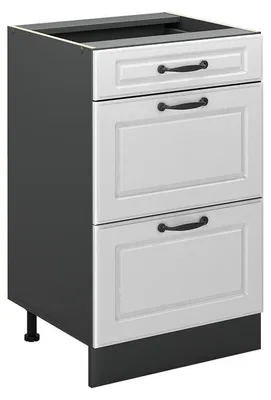 Immagine prodotto di Mobiletto base per cucina Vicco R-Line Bianco country/Antracite 50 cm senza piano di lavoro, Model 69842