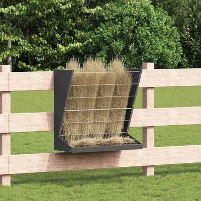 Produktbild von Möbel Heu Futterspender Schwarz 71 x 33 x 70 cm Kaltgewalzter Stahl - Hundenäpfe &61211